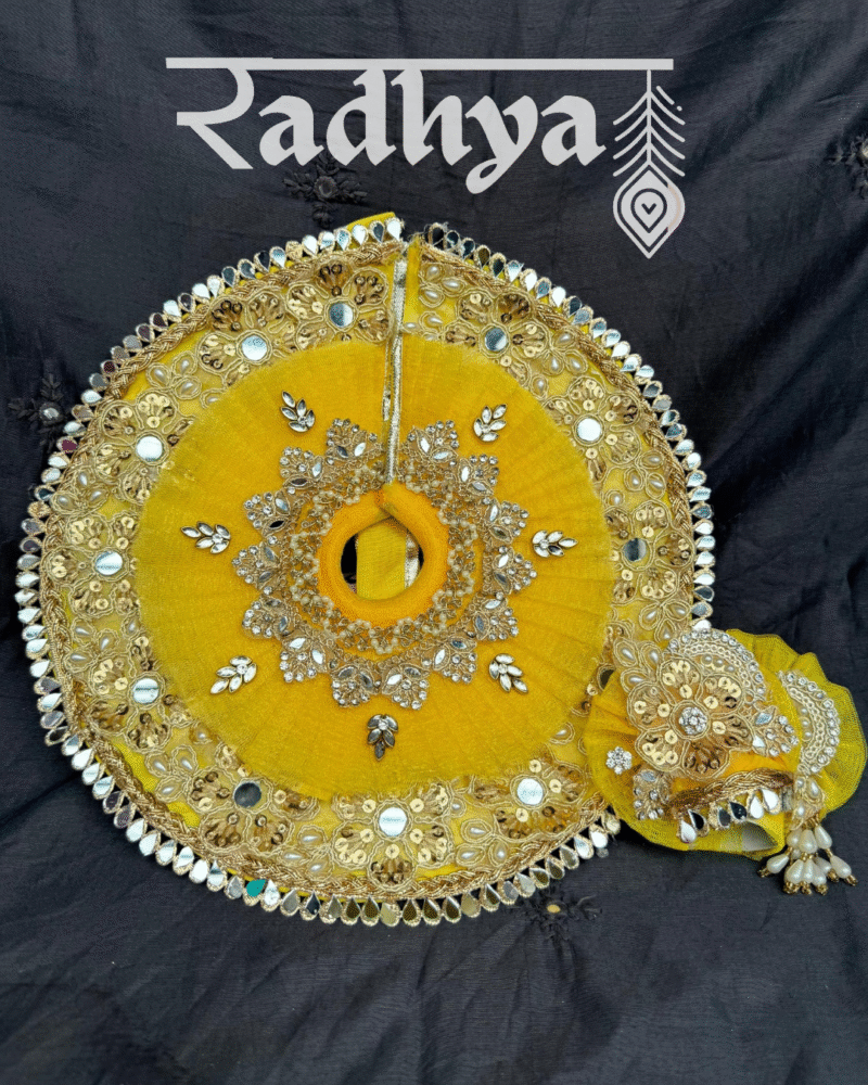 Yellow and Gold Poshak with Pagri