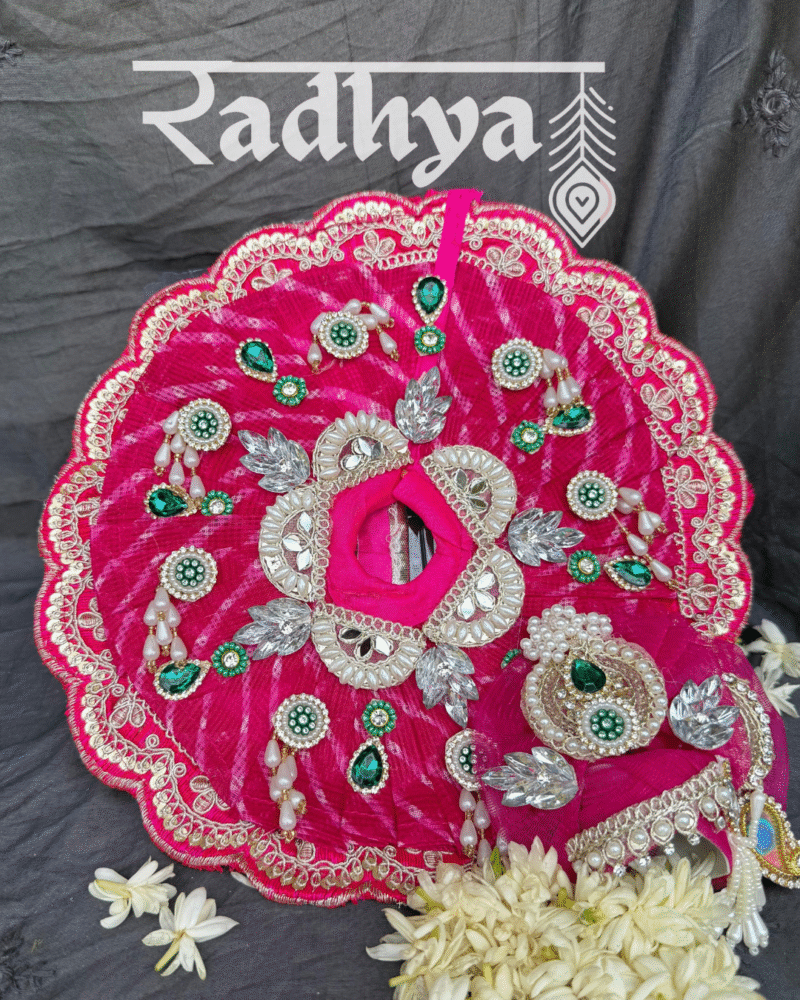 Pink and green poshak