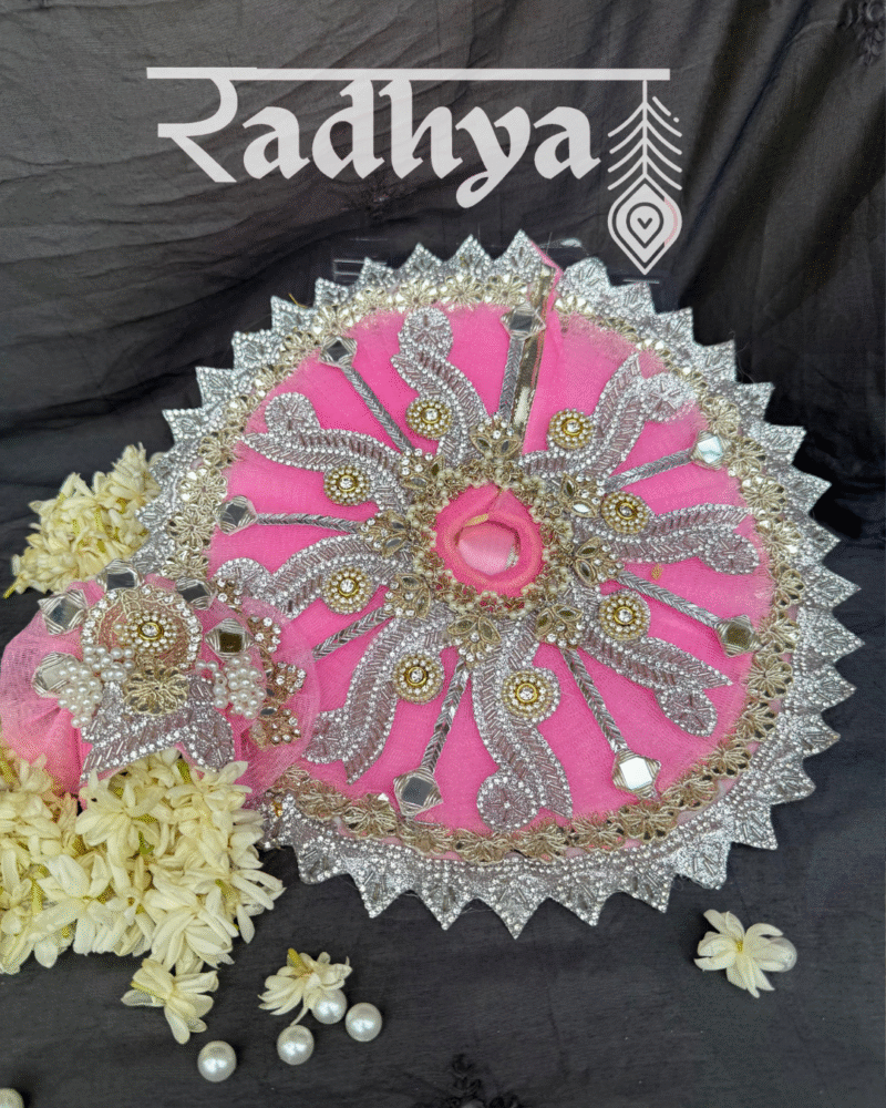 Pink and silver poshak