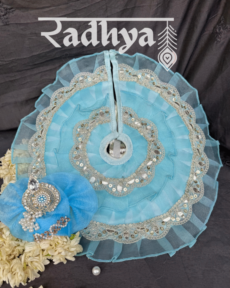 Light blue organza poshak