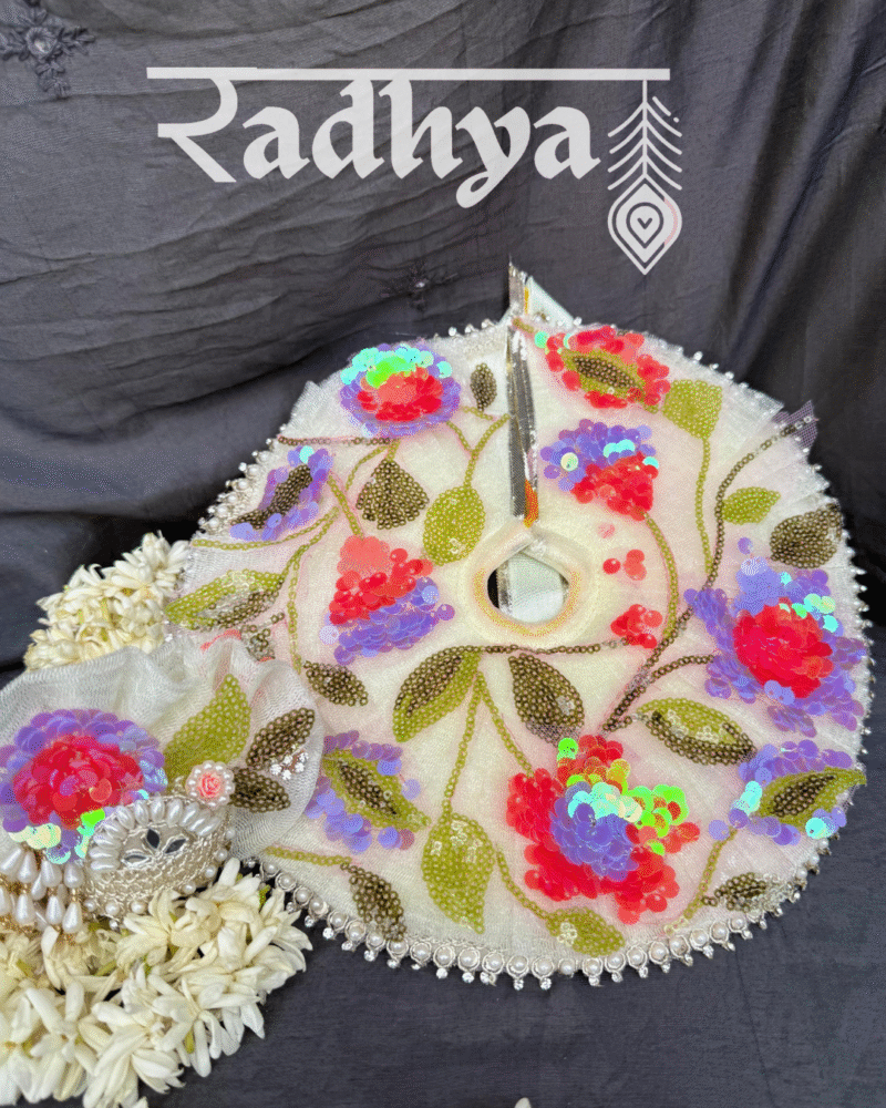 Cream sequins poshak