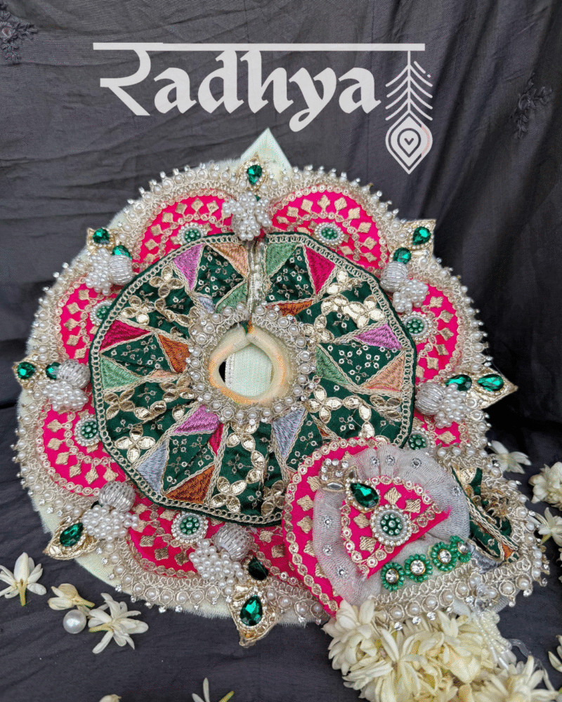 Green Pink Gota Patti Poshak