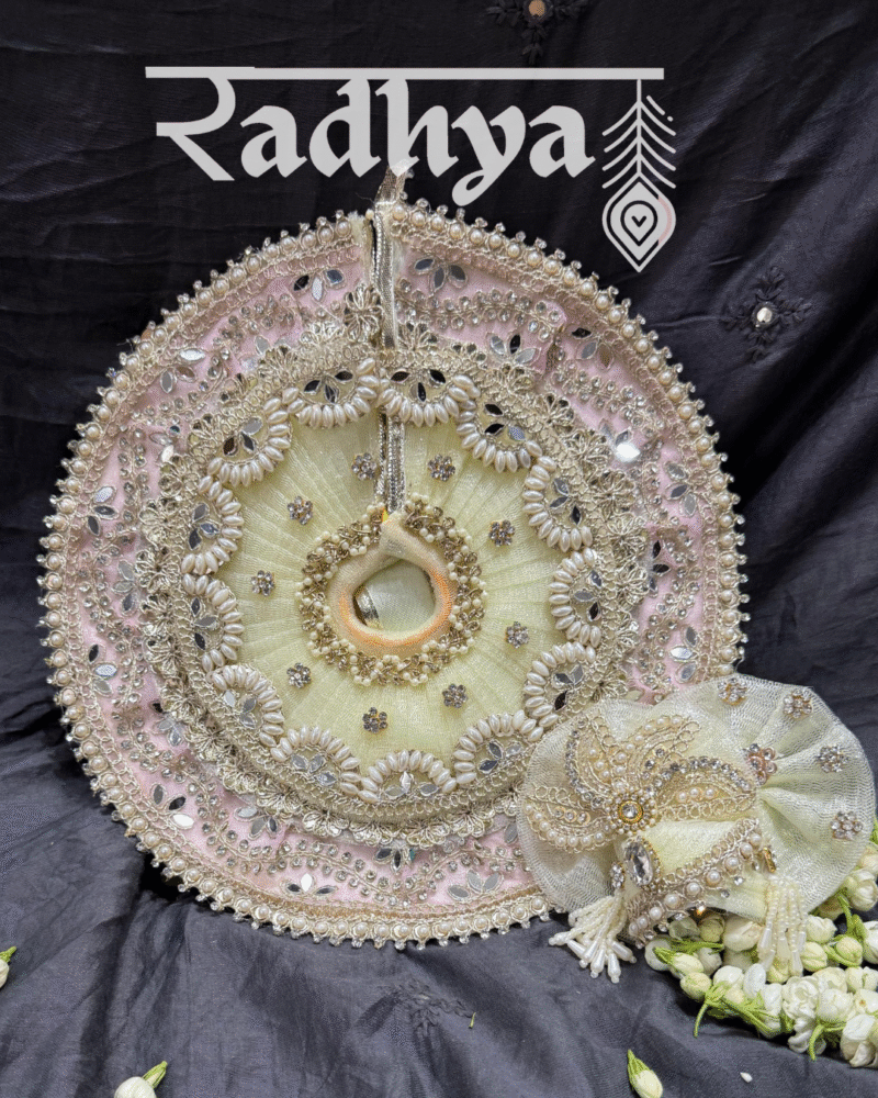 Baby pink and cream poshak