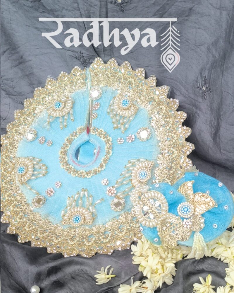 Light Blue Stone & Pearl Poshak
