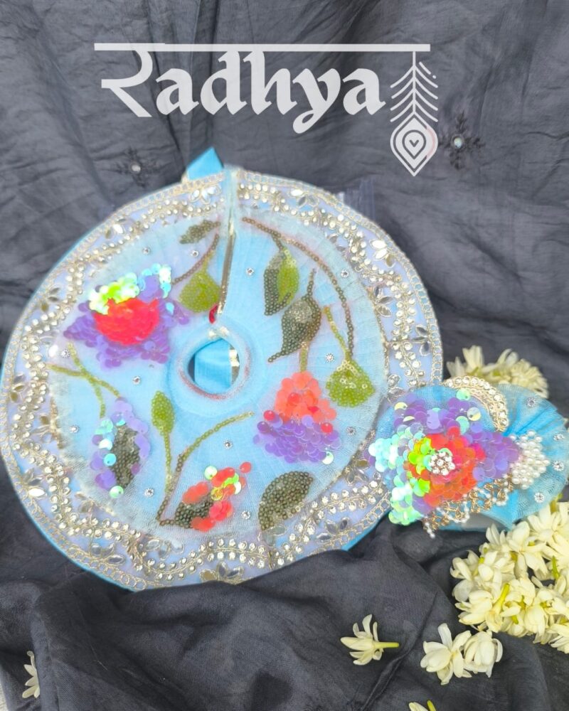 Light Blue Sequins Poshak