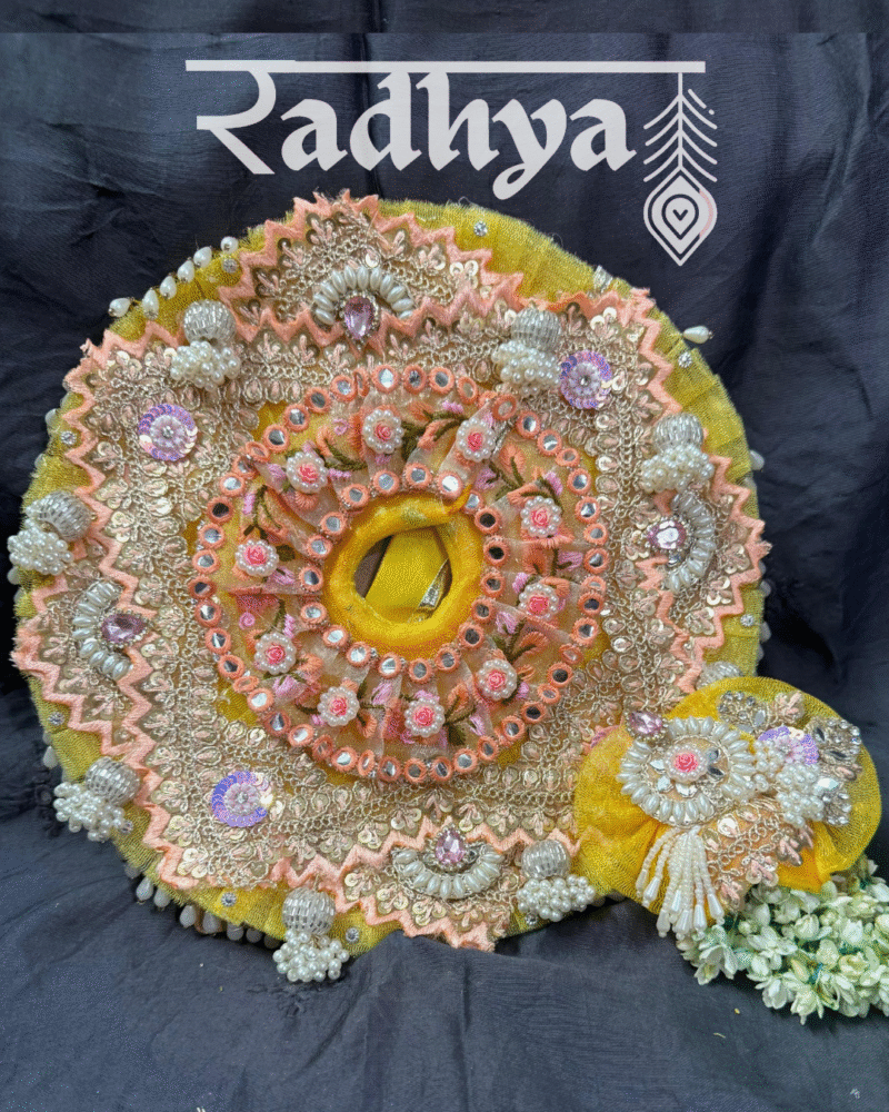 Yellow and Peach Heavy Poshak with Pagri