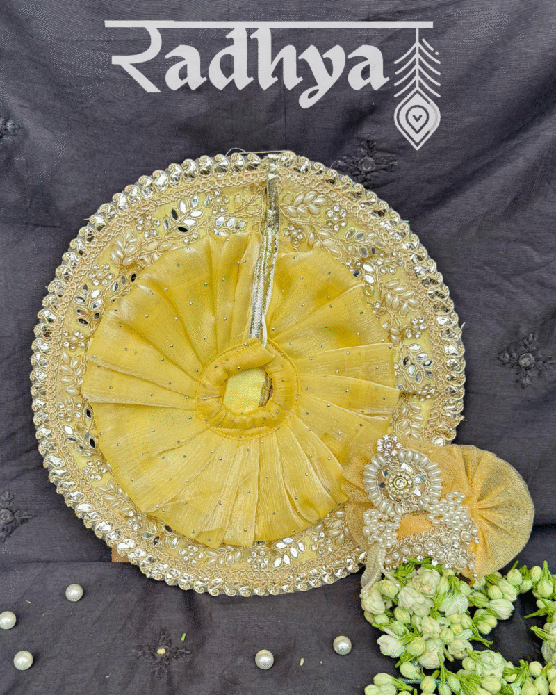 Cream Satin Poshak with Pagri